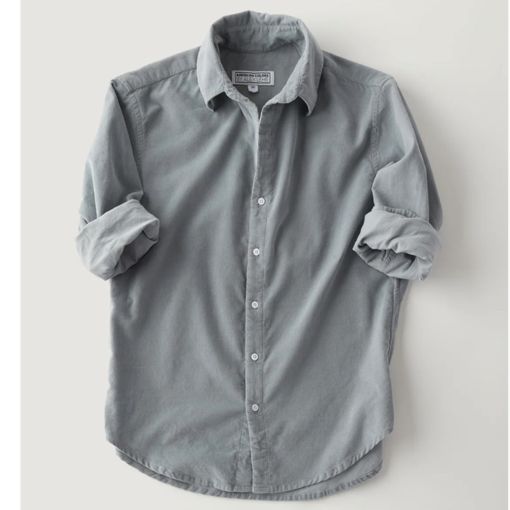 American Colors by Alex Lehr Summerland Cord Shirt in Grey Size Medium